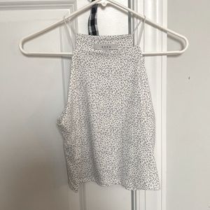 Cropped leopard print halter tank